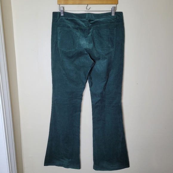Vintage Y2K Theory Corduroy Pants Low Rise Flare Hunter Green Stretch - Picture 4 of 7